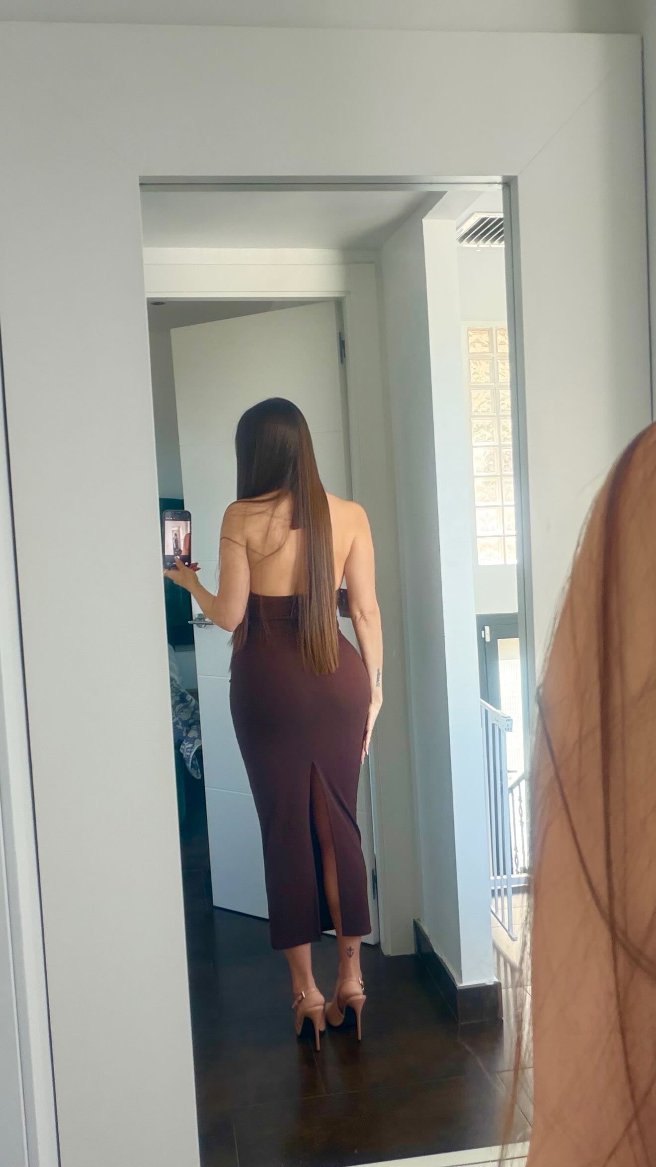 Vestido midi chocolate