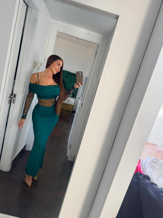 Vestido verde tulle