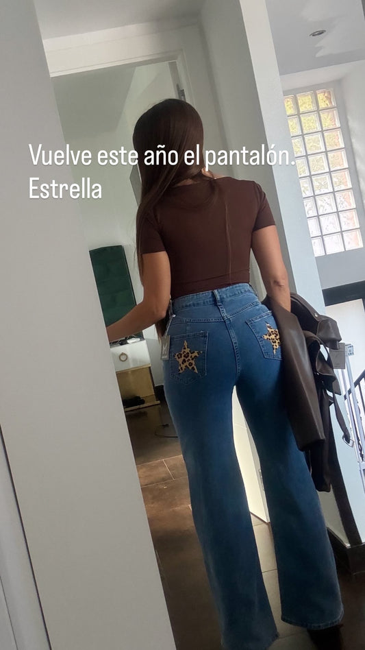 Pantalón estrella leopardo