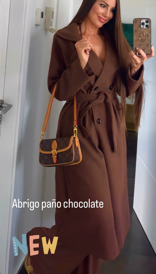 Abrigo paño chocolate