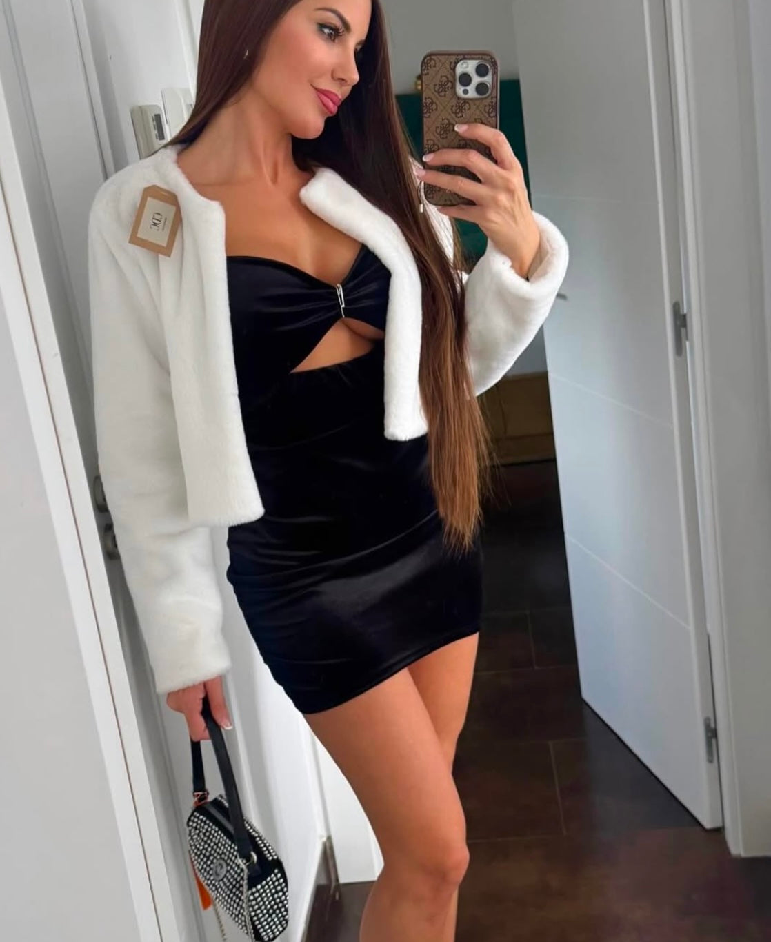 Vestido velvet detalle plata
