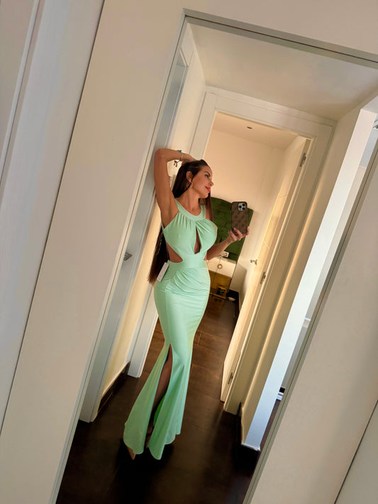 Vestido Maxi verde agua