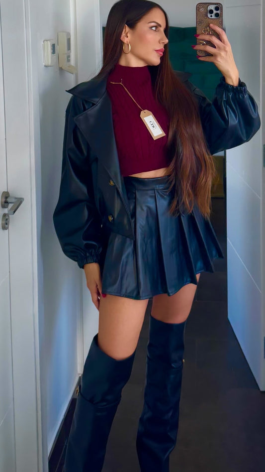 Falda pantalón polipiel