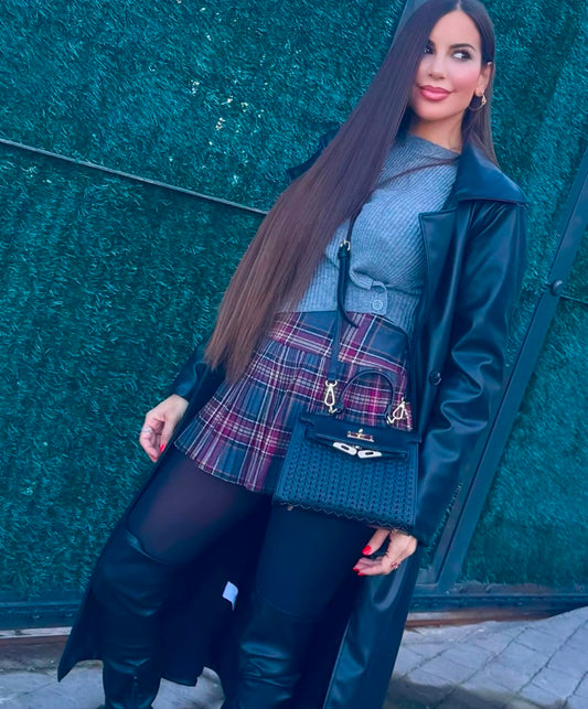 Falda cuadros Burdeos