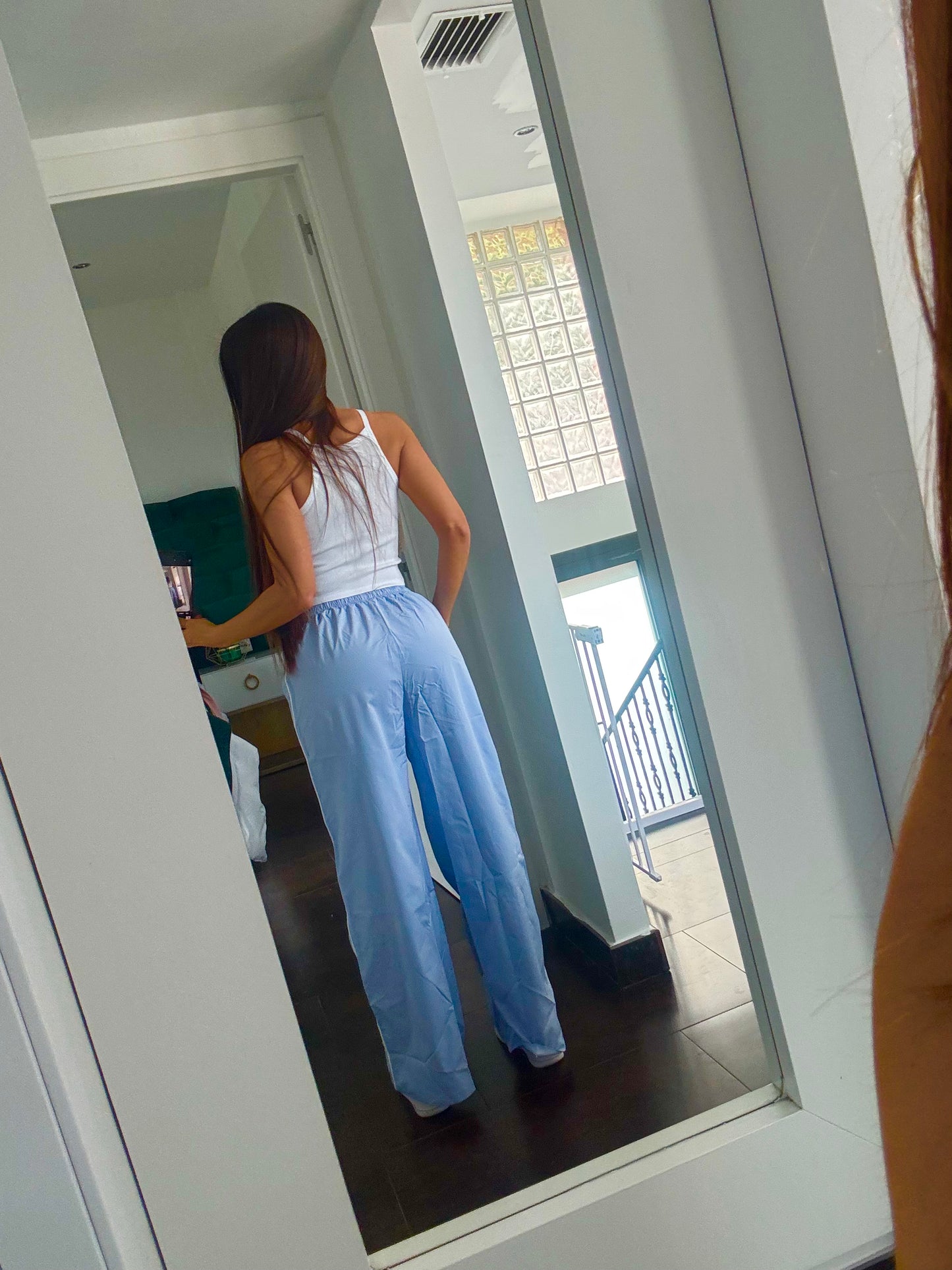 Pantalón cargo azul bebé