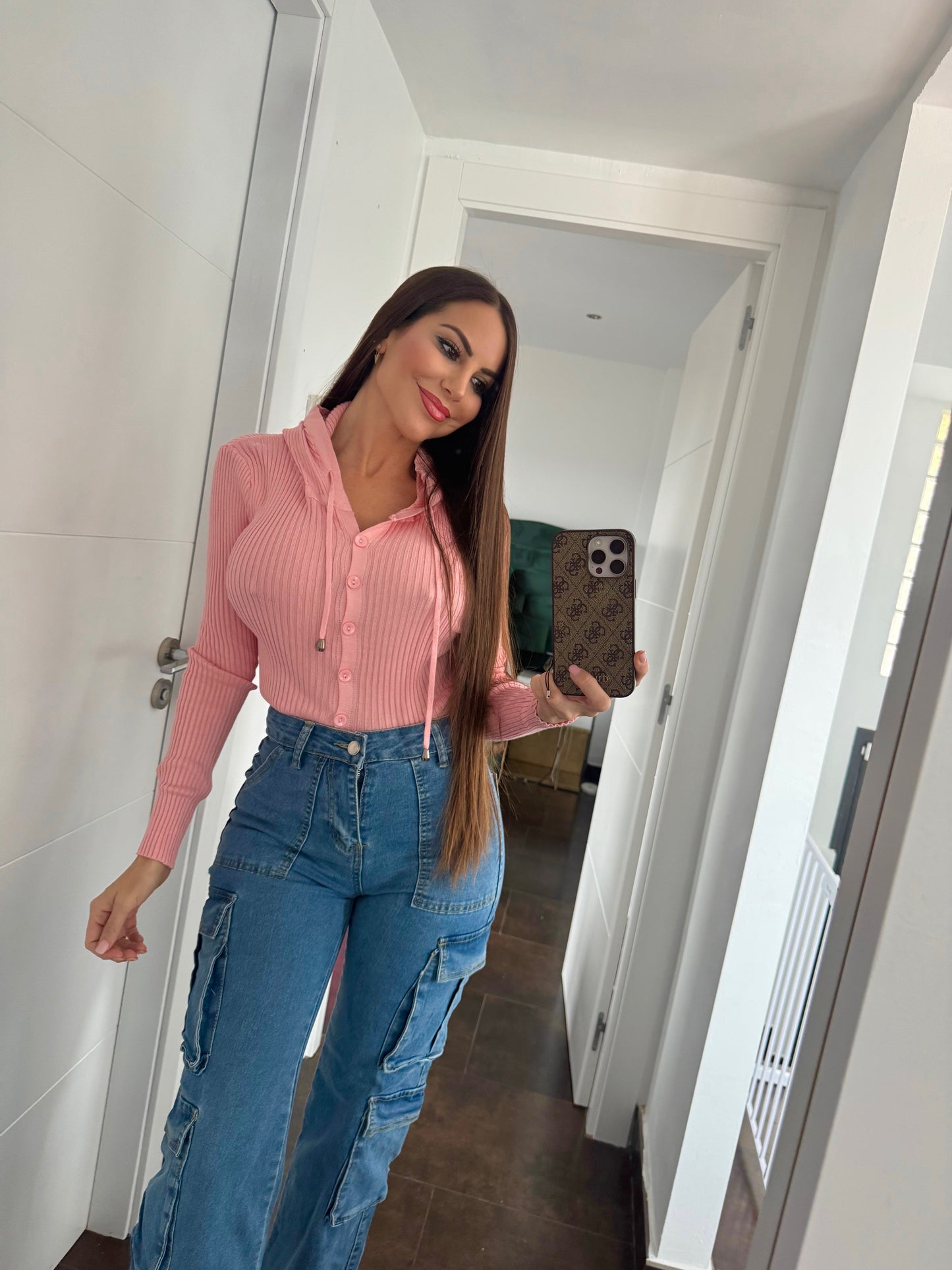 Jersey botones Rosa
