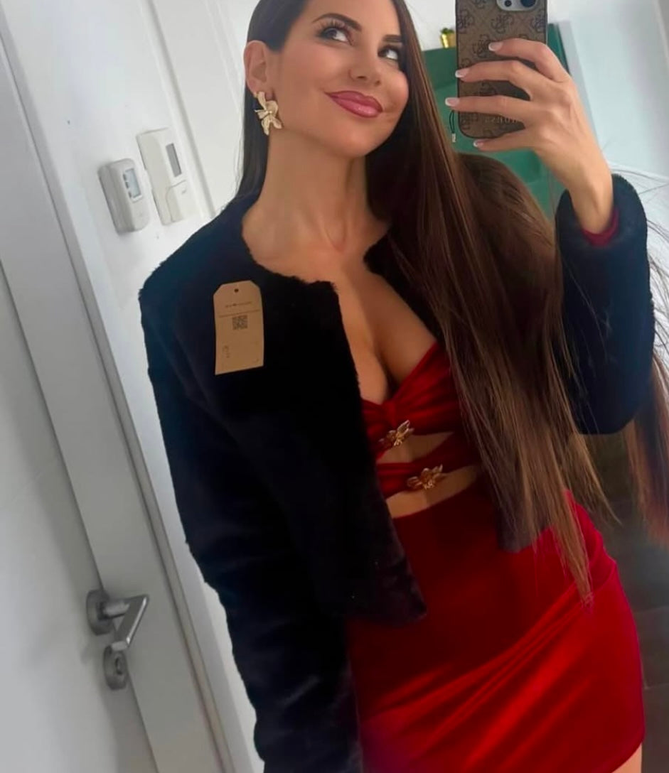 Vestido velvet flor