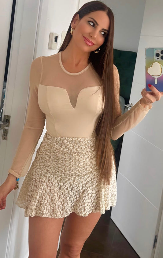 Body transparente beige