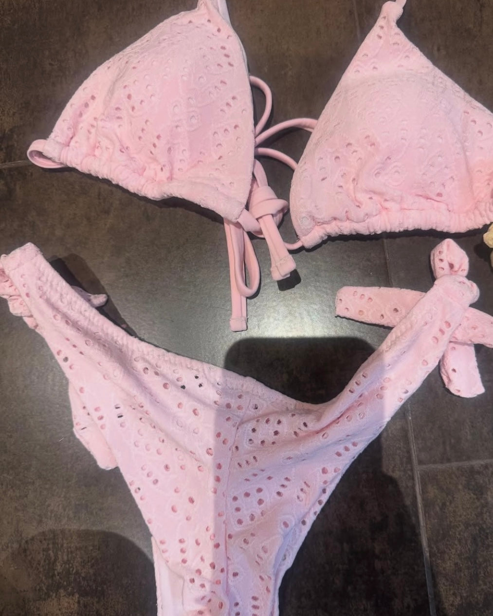 Bikini croché rosa