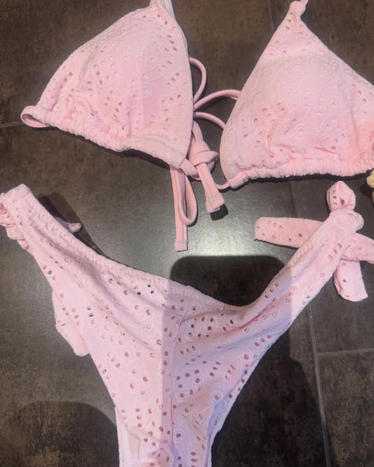 Bikini croché rosa