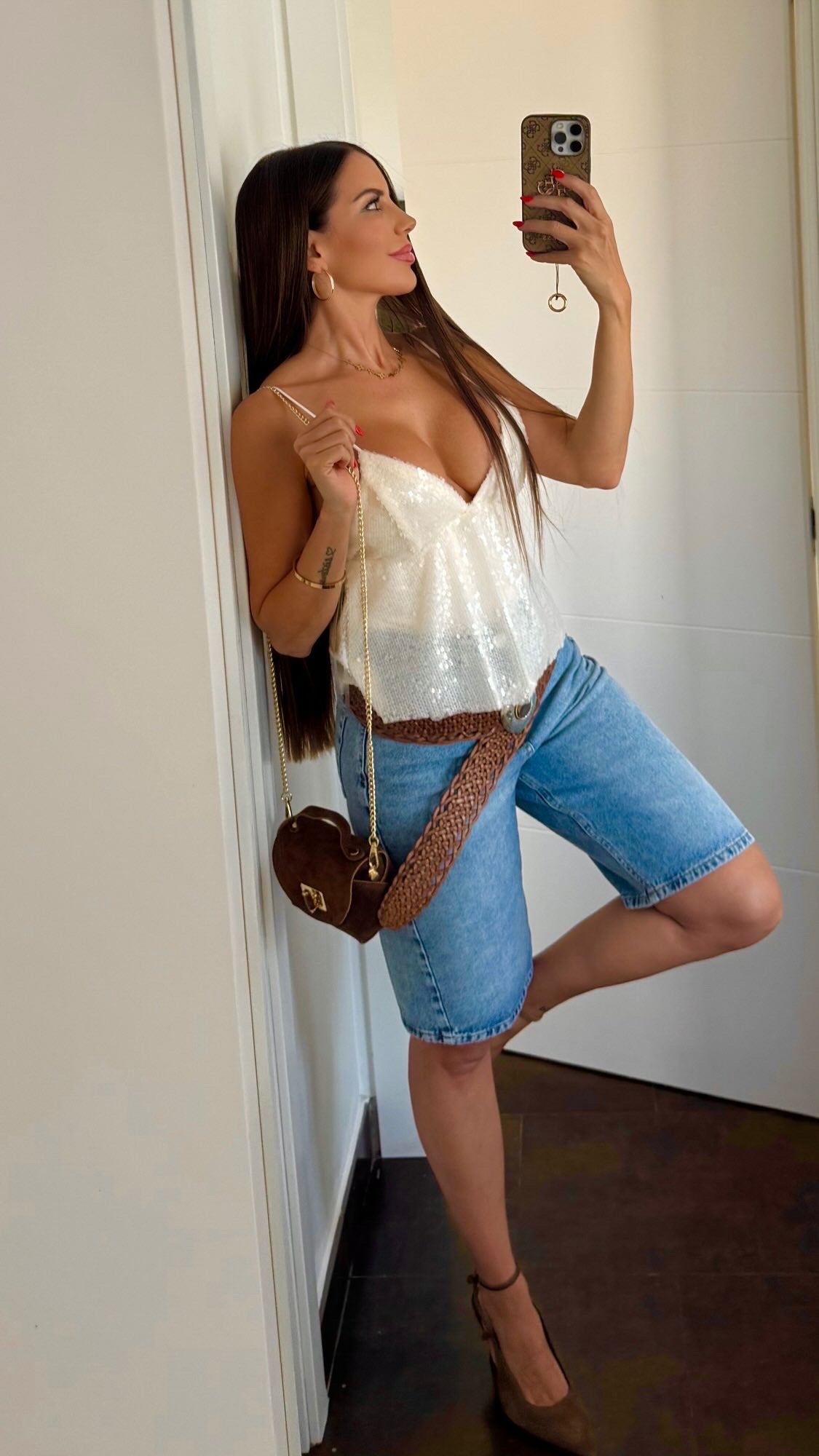 Top lentejuelas blanco