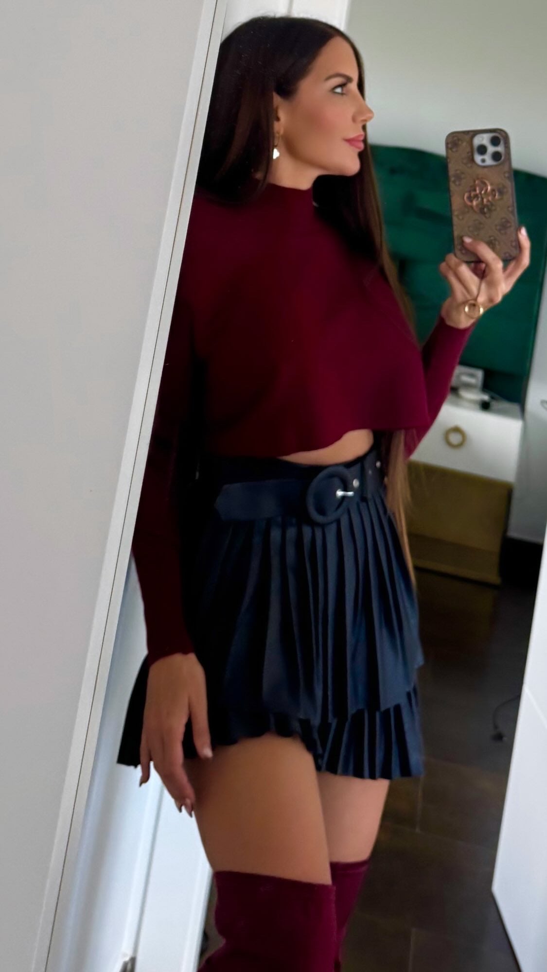 Falda polipiel cinturón