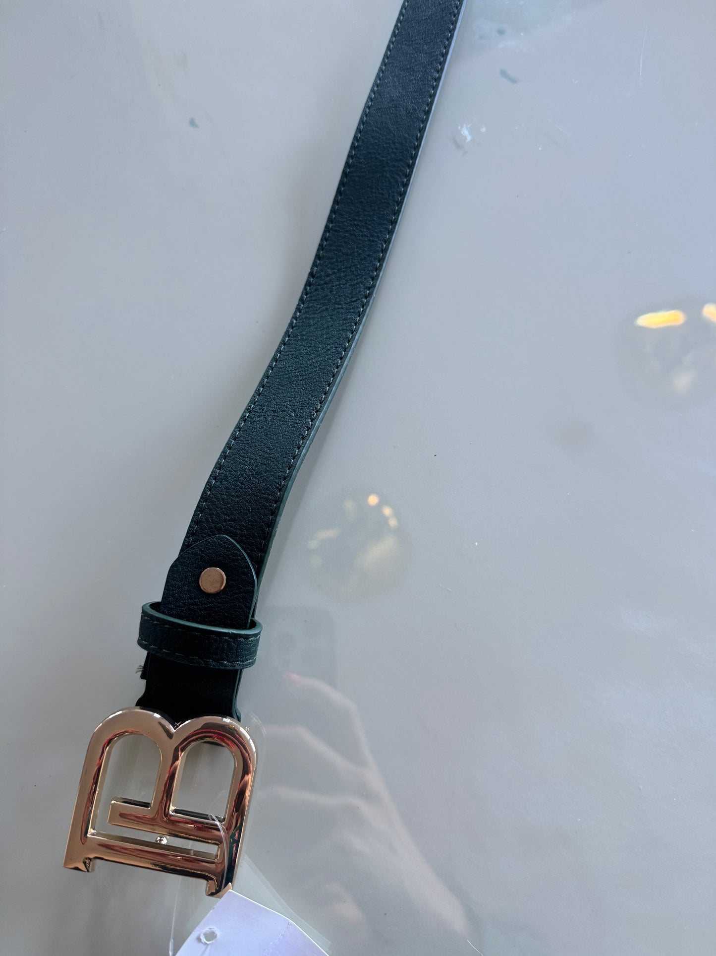 Cinturón Balenciaga verde botella