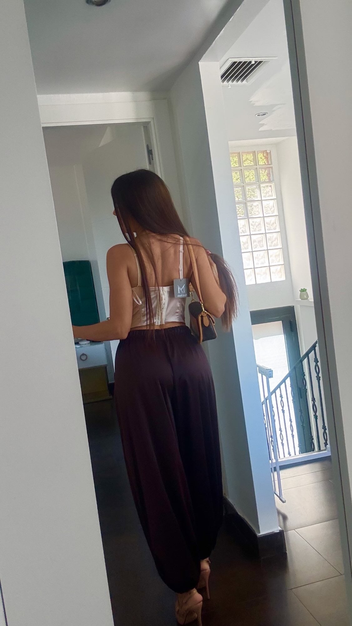 Pantalón bombacho satinado