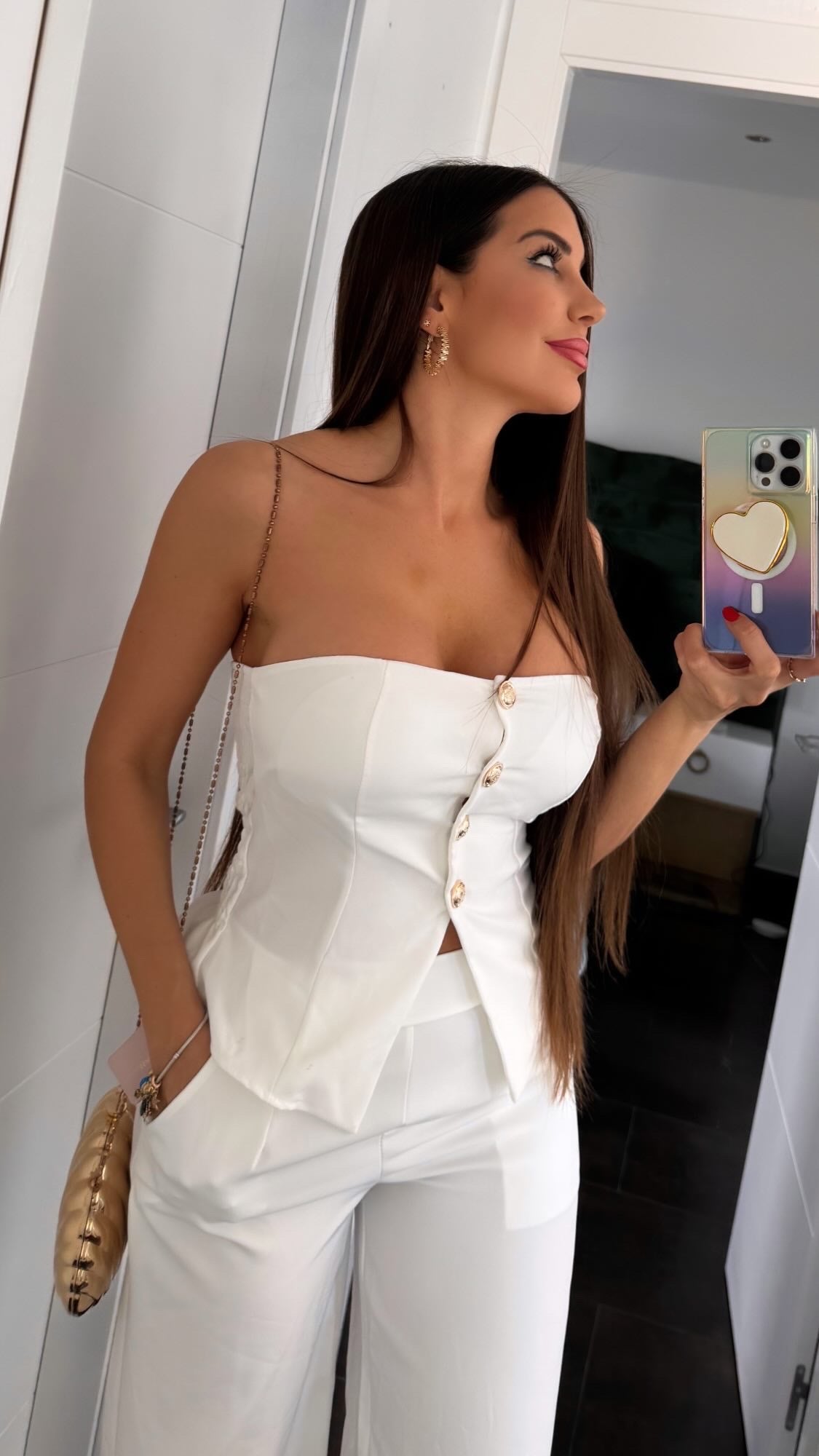 Traje blanco dos piezas