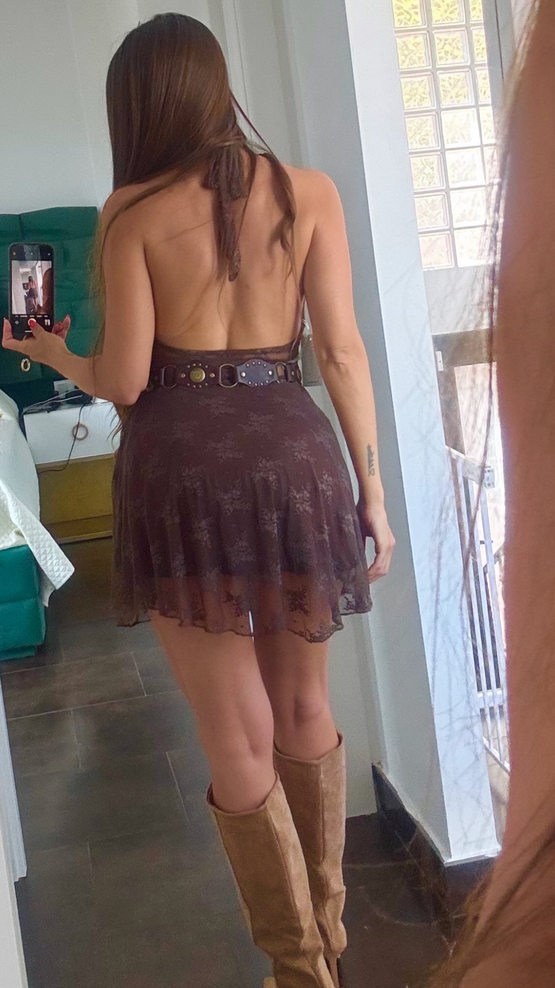 Vestido cascada gasa