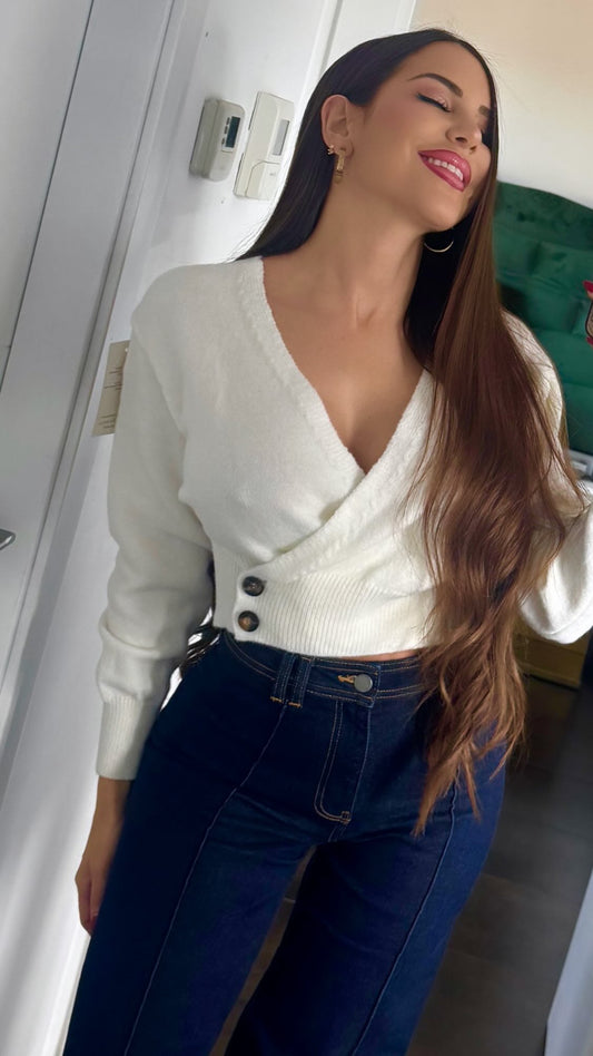 Jersey cruzado botones