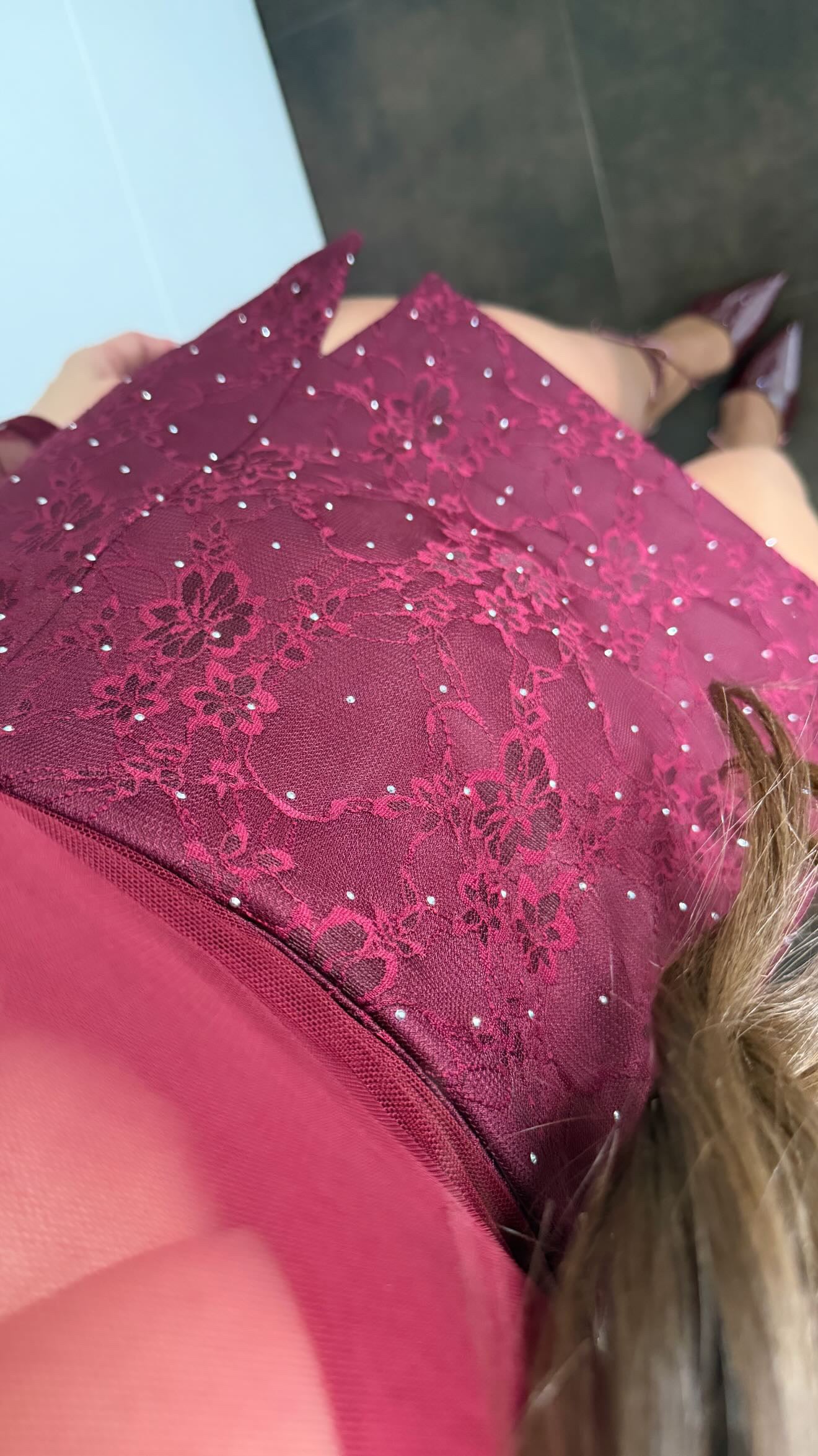 Falda pantalon blonda brillo