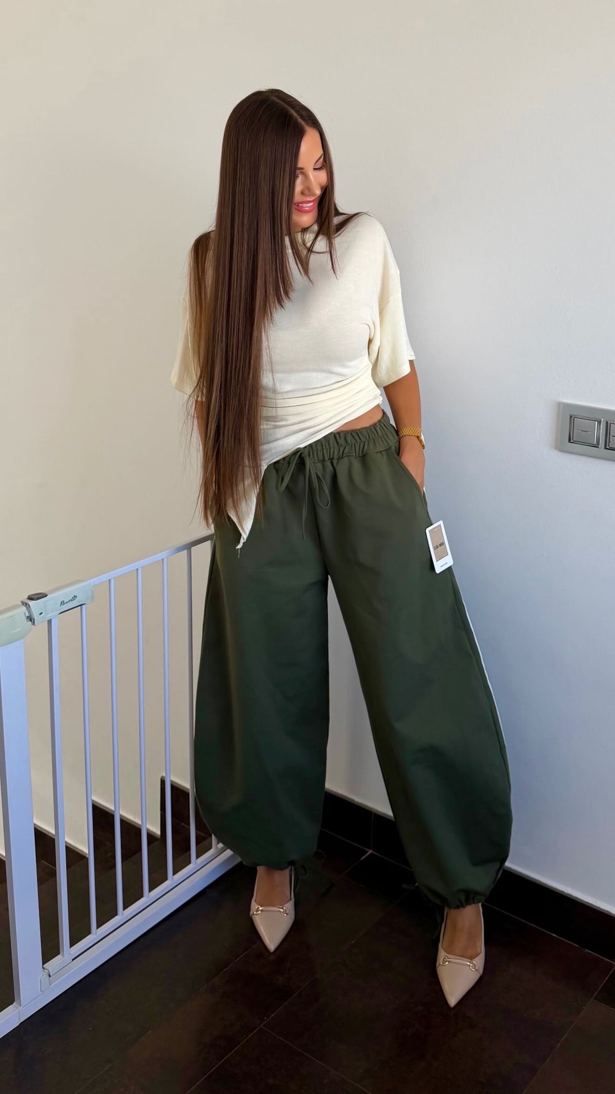 Pantalón globo raya