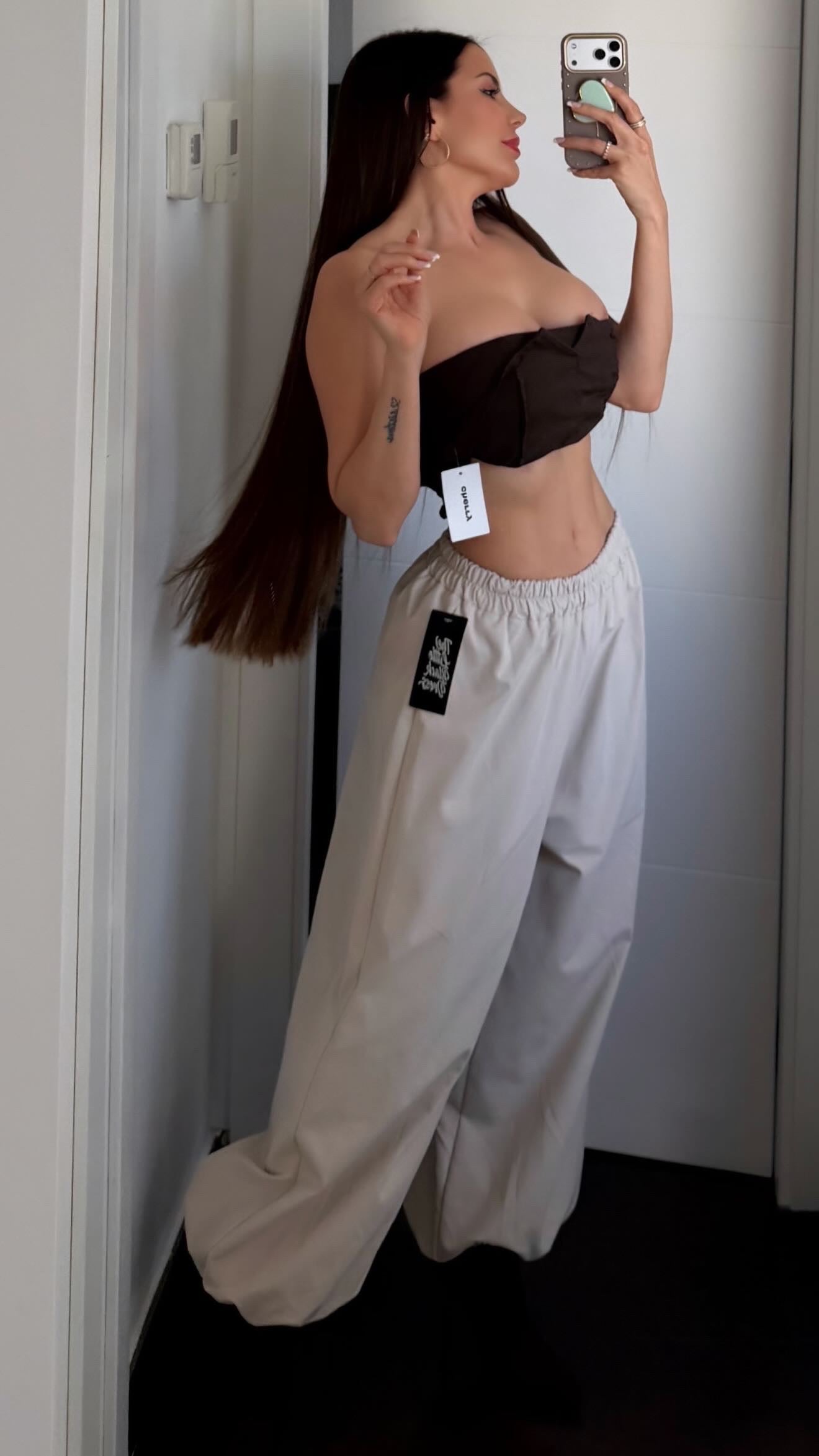 Pantalón bombacho beige