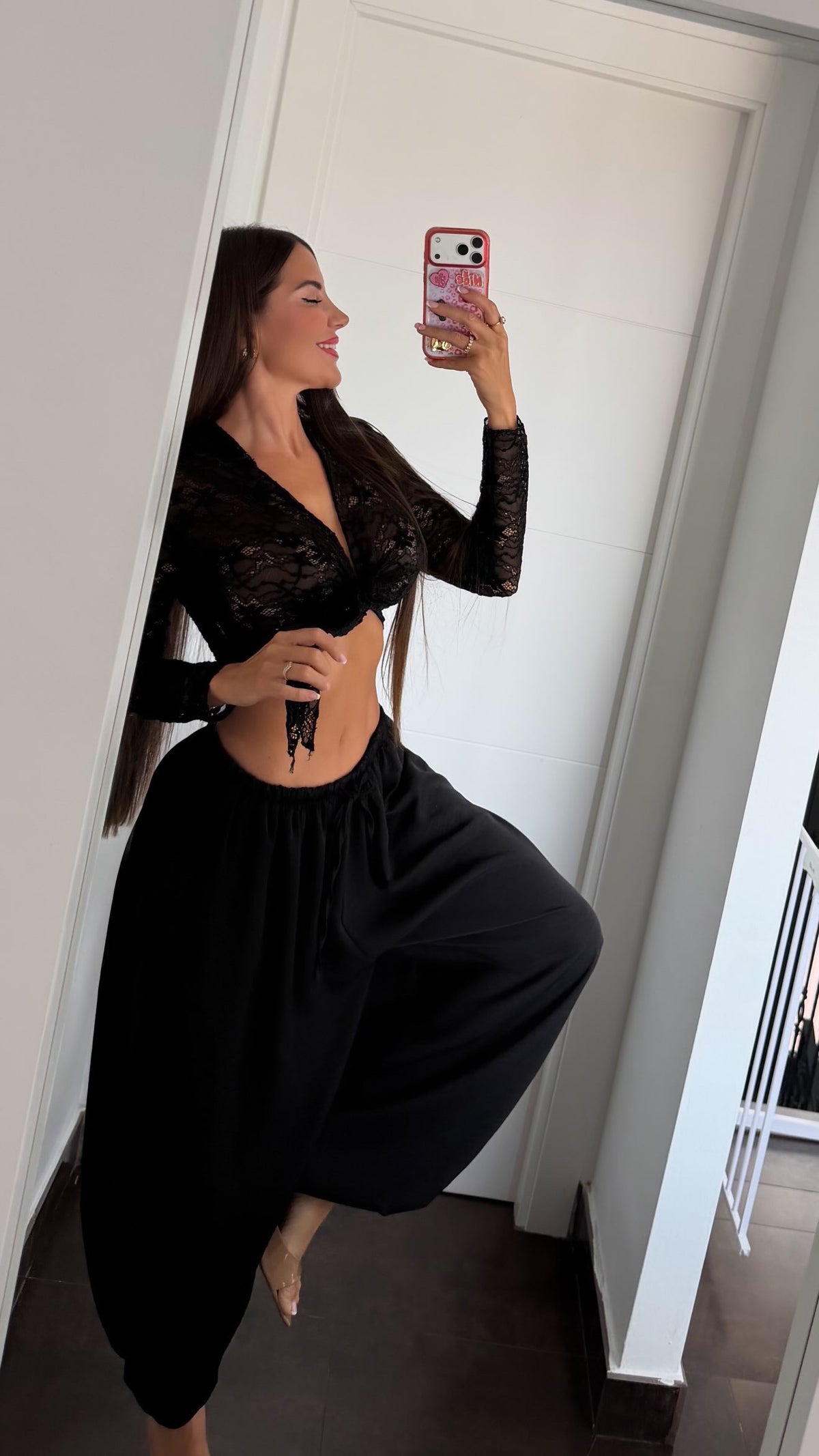 Pantalón globo negro