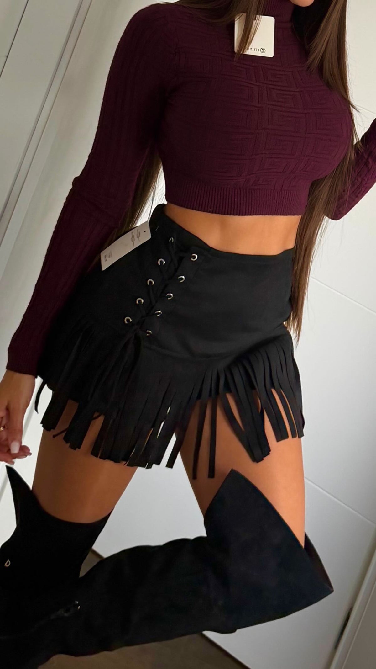 Falda short Flecos
