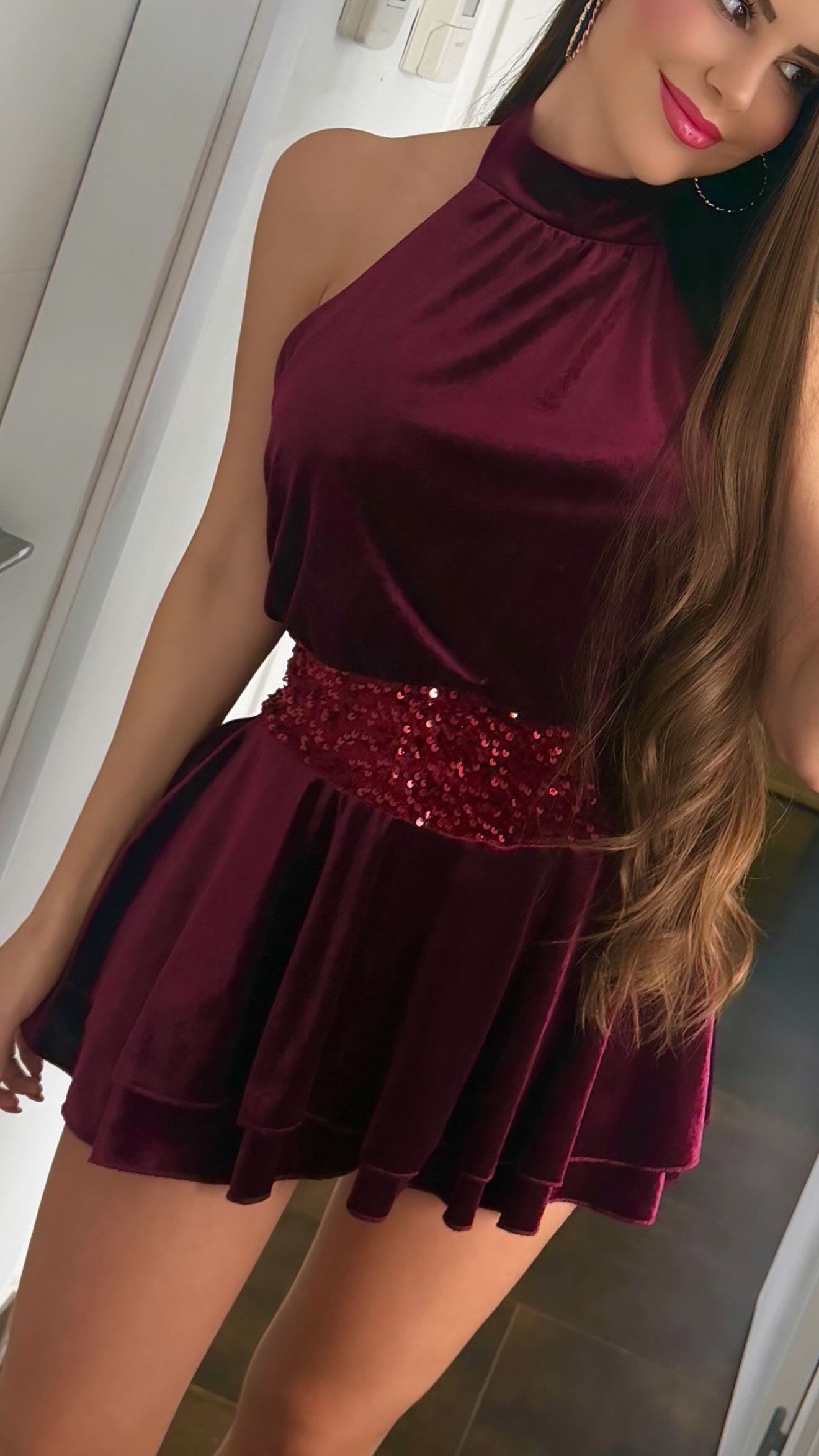 Vestido velvet halter