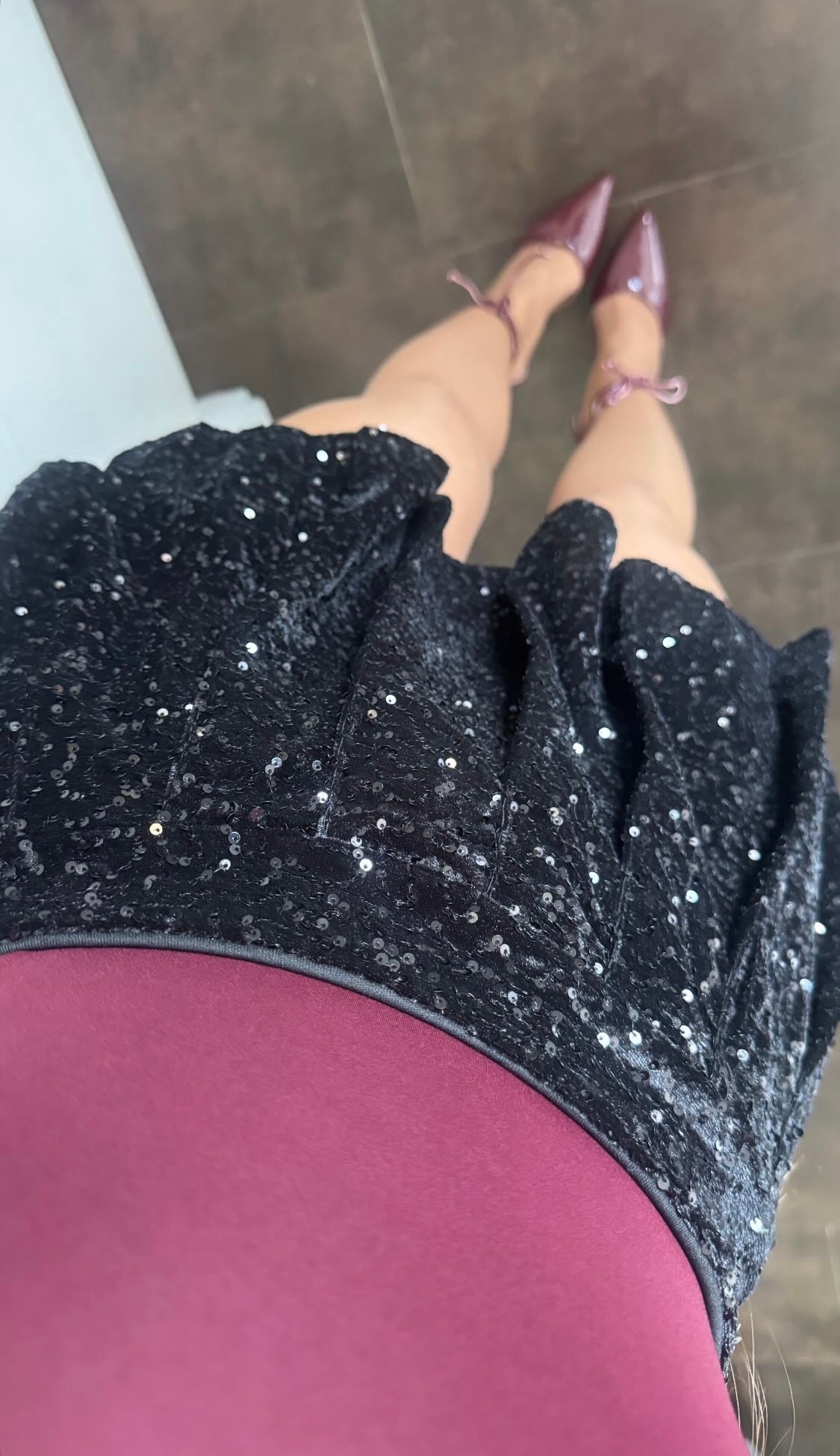 Falda pantalón terciopelo lentejuelas