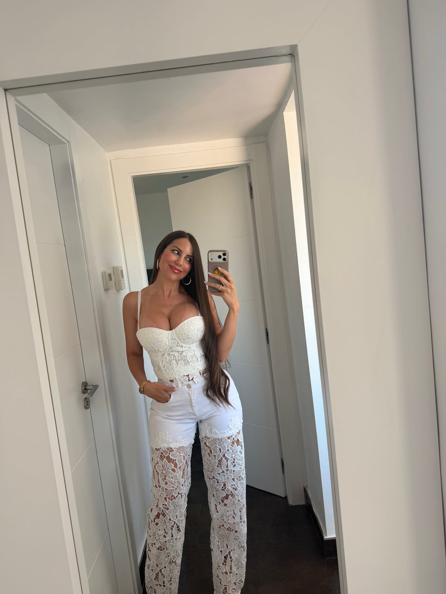 Pantalón Bordado Flores