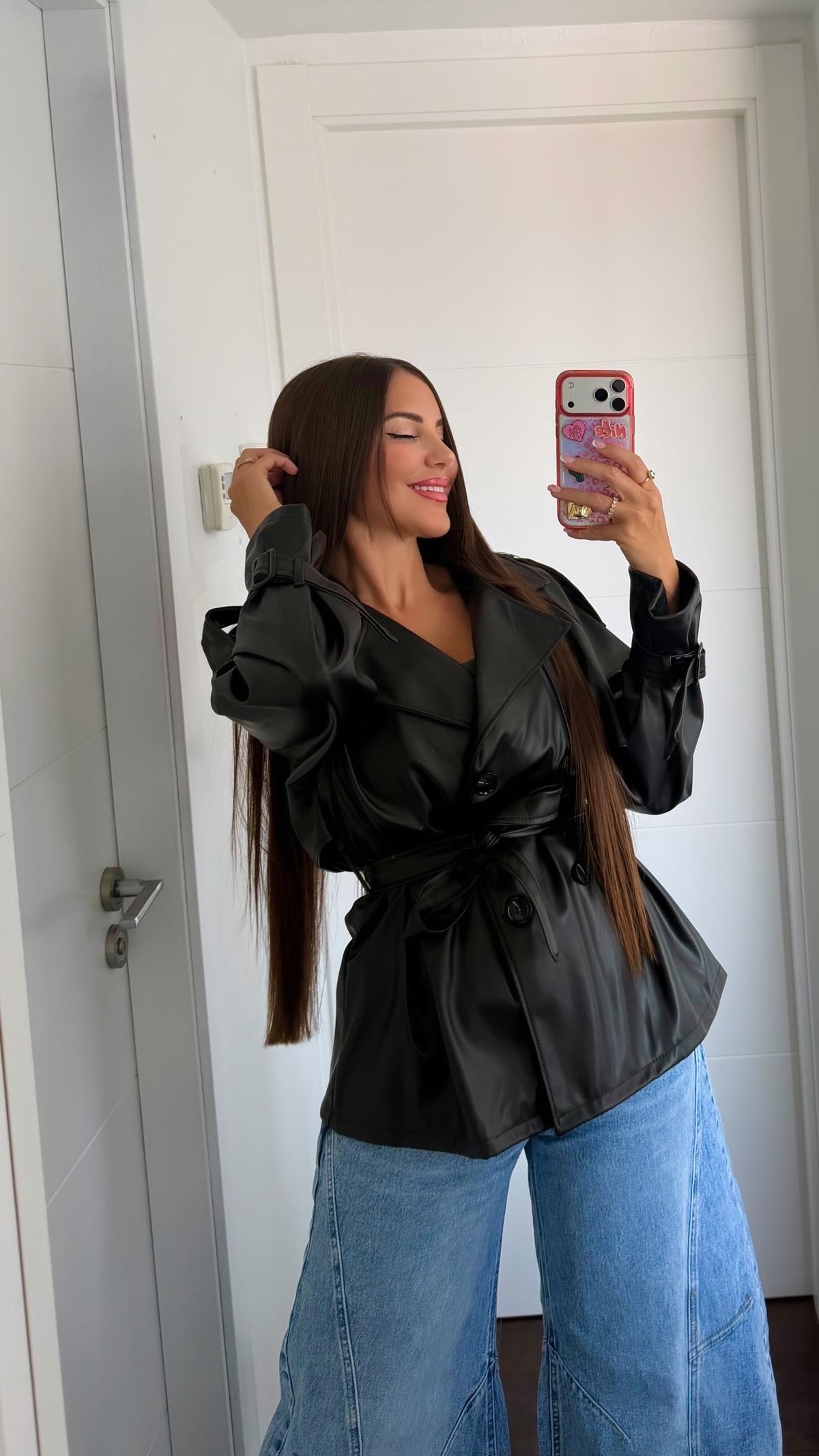 Chaqueta biker cinturon