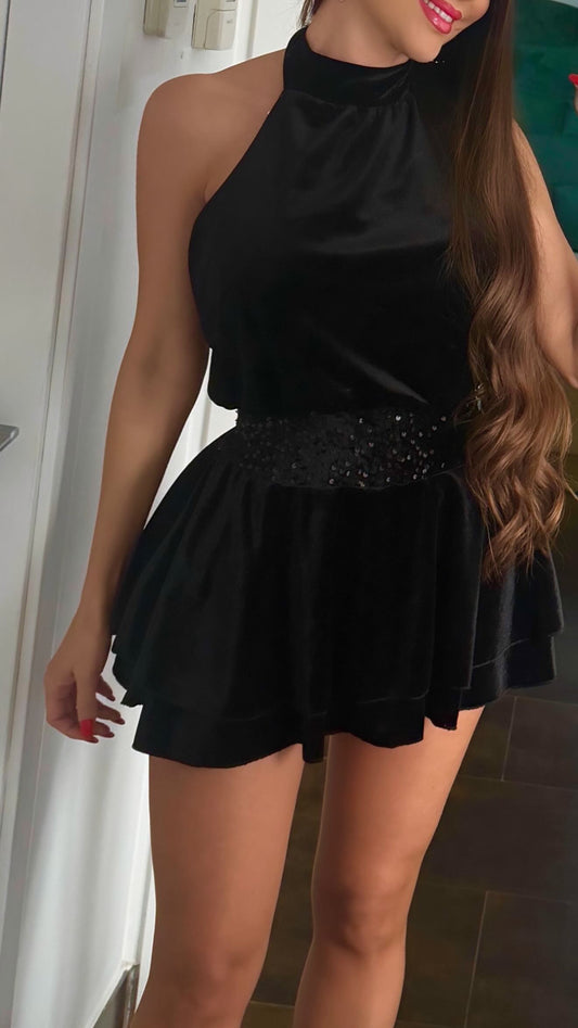 Vestido velvet halter