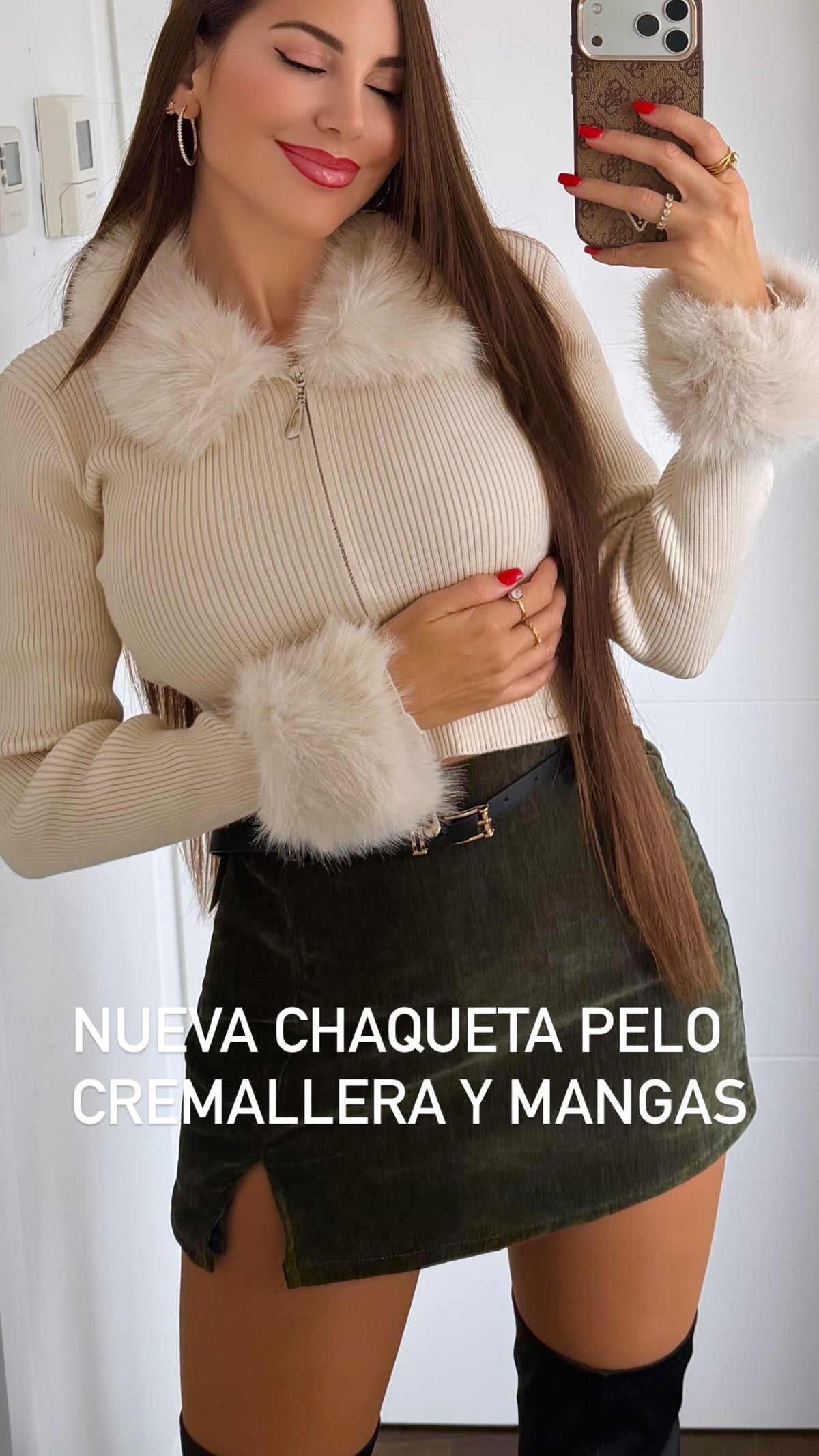 Chaqueta cremallera pelo
