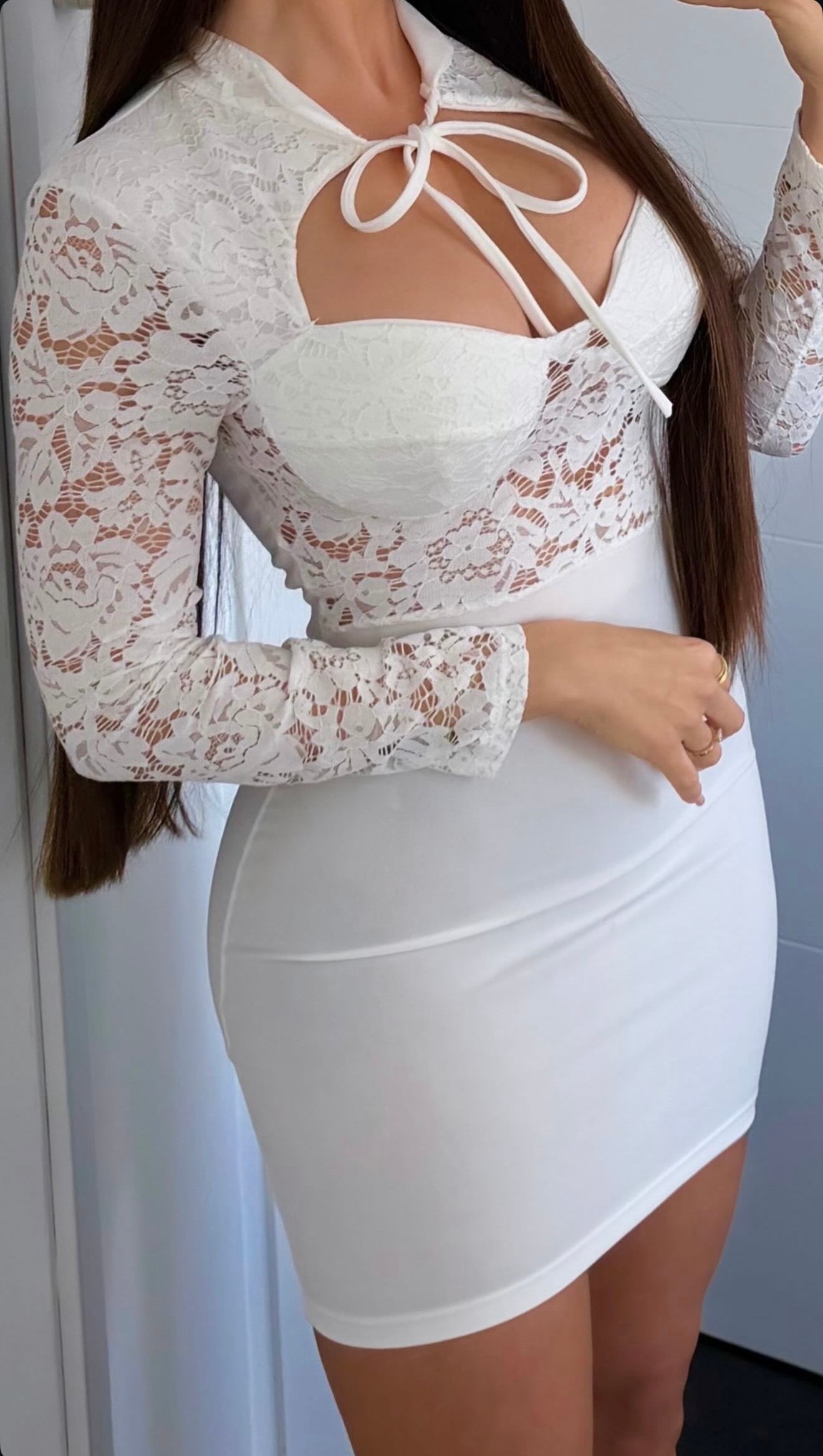 Vestido Blonda Blanco