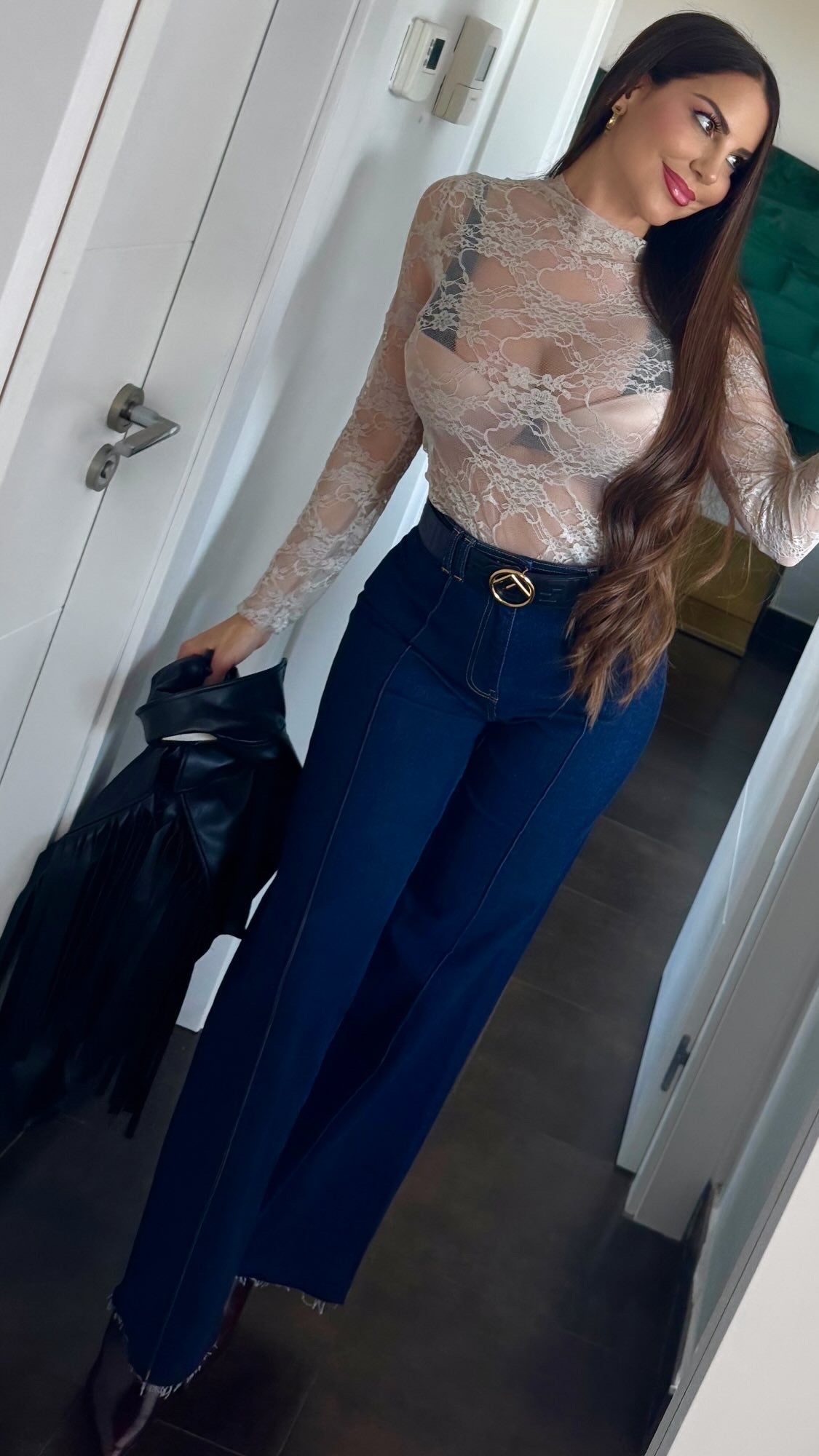 Camiseta blonda beige