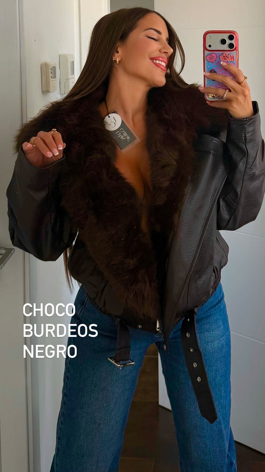 Chaqueta pelo polipiel