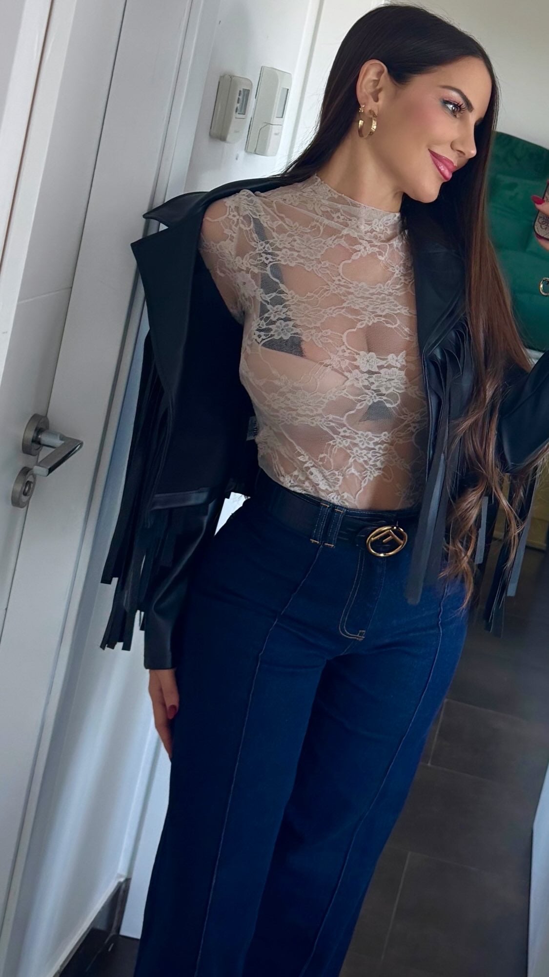 Camiseta blonda beige