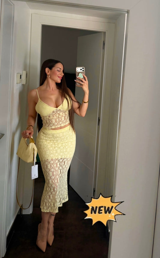 Conjunto Blonda dos piezas Amarillo