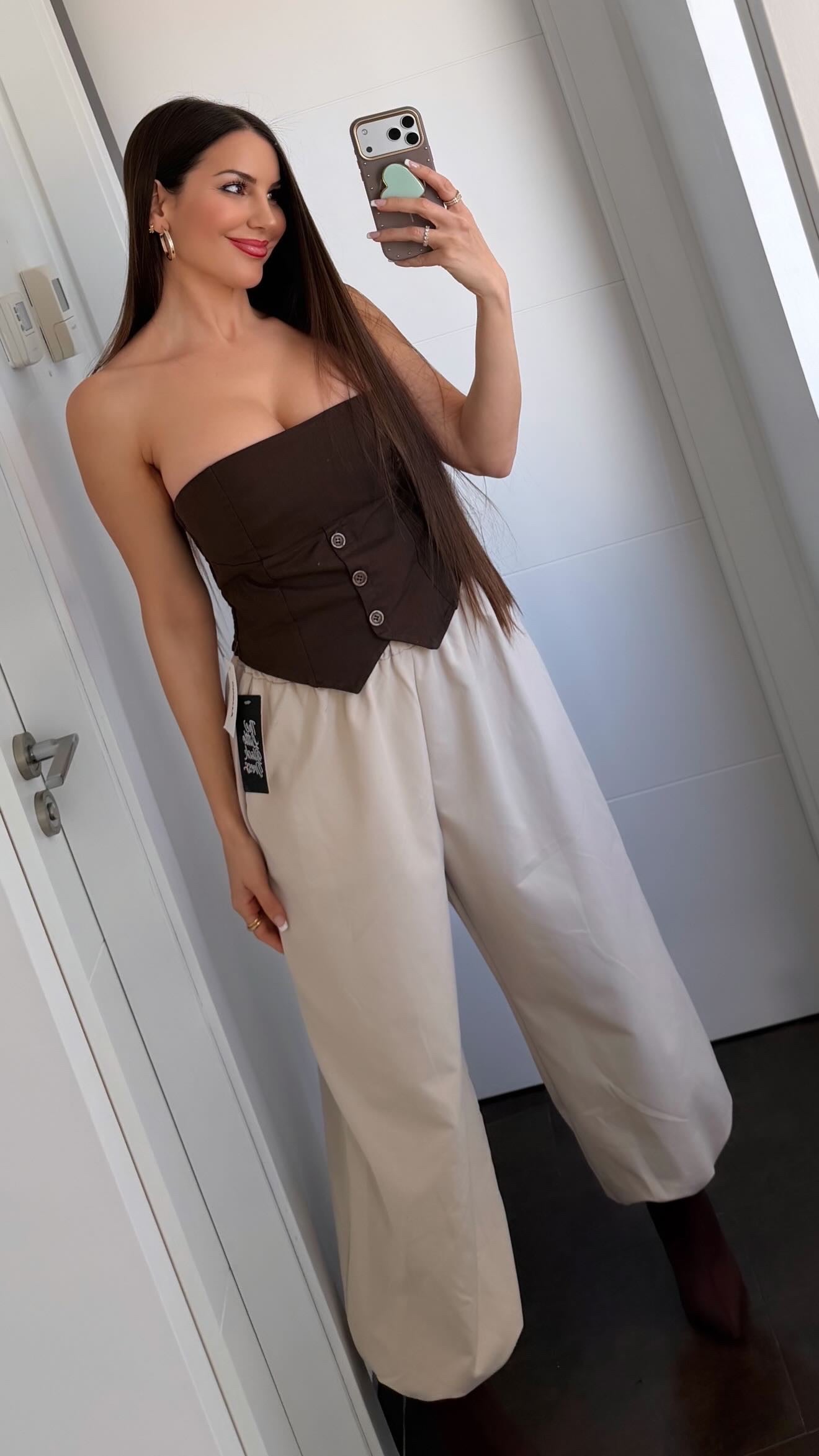 Pantalón bombacho beige