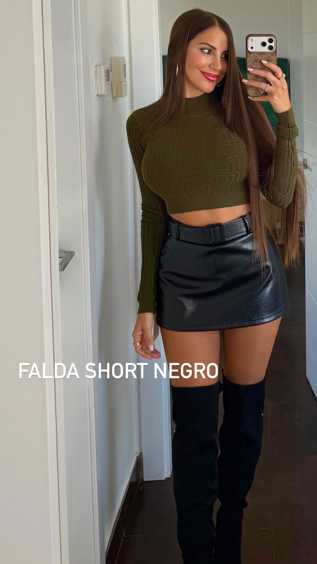 Falda short brillo