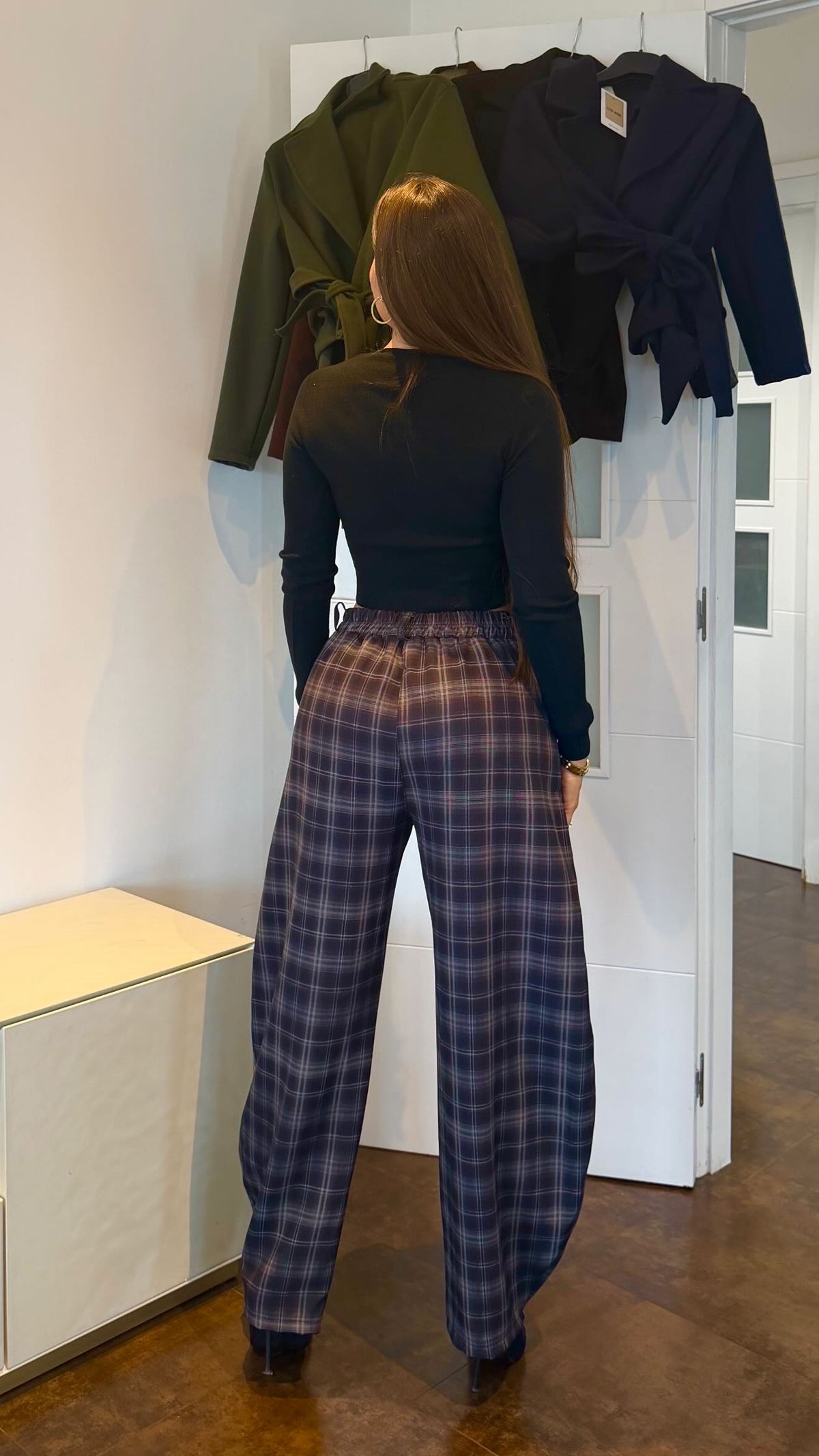 Pantalón balloon cuadros