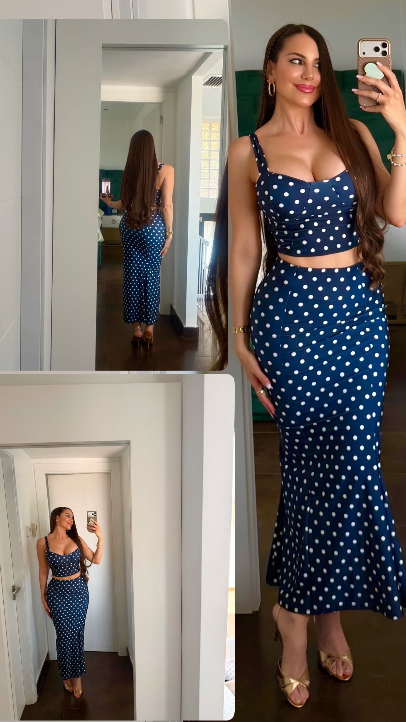Conjunto lunares Azul marino