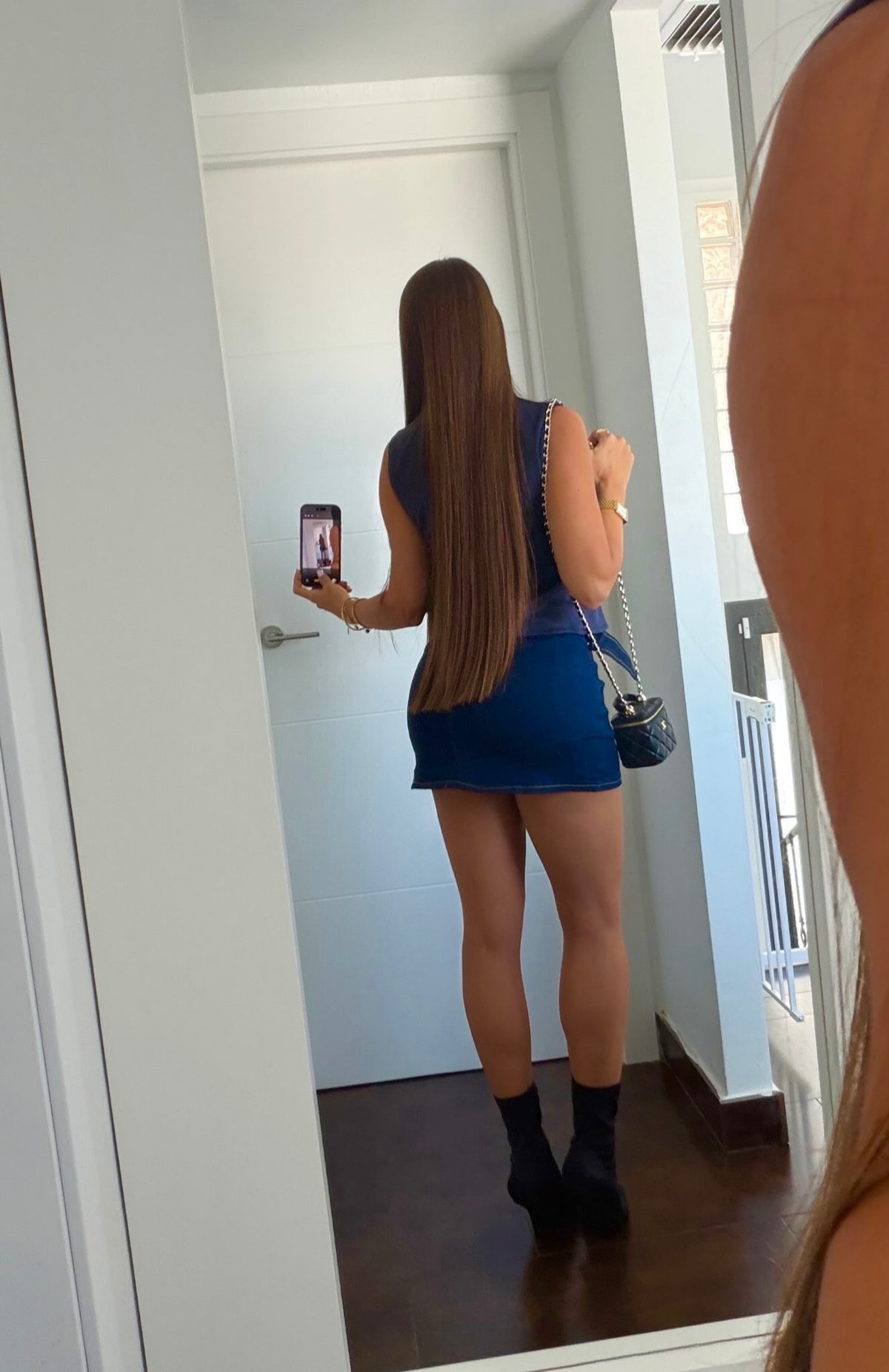 Falda short vaquera elastica