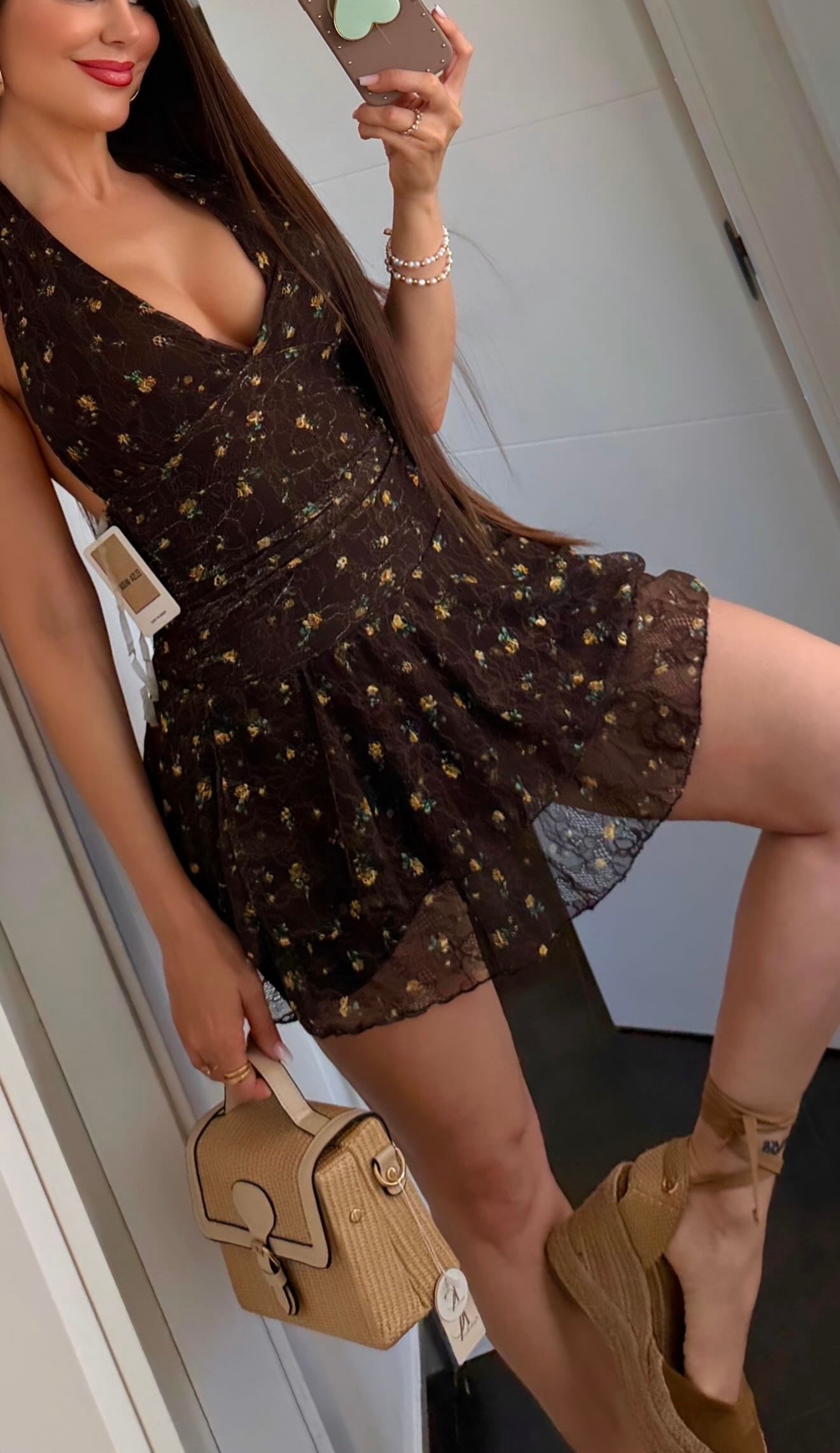Vestido primavera chocolate