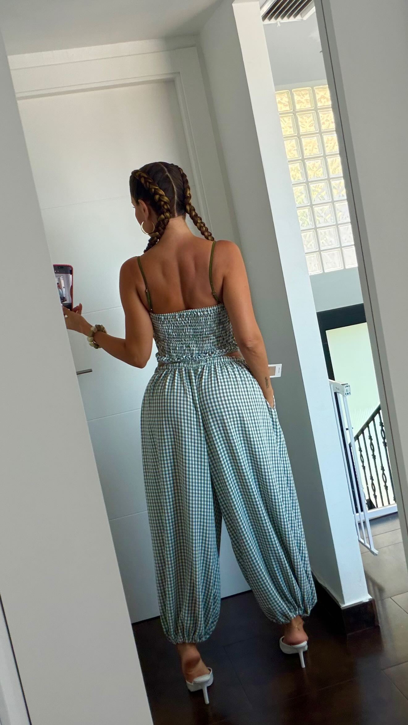 Conjunto Vichy verde