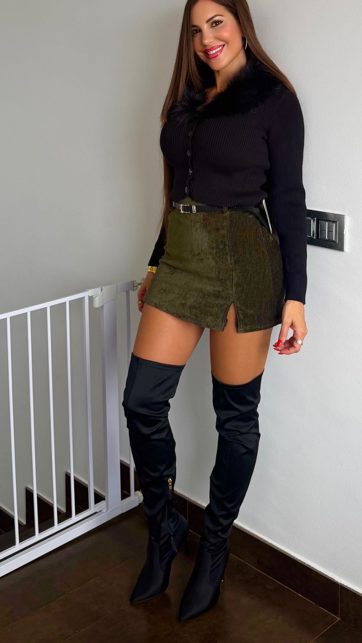 Falda short velvet