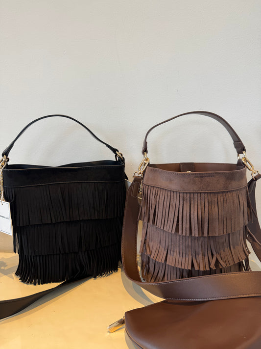 Bolso flecos serraje