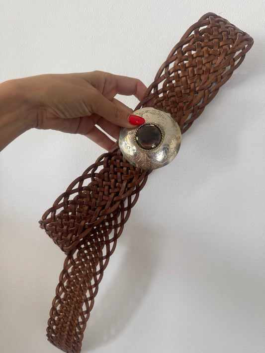 Cinturón trenza  camel