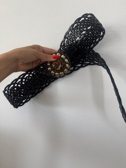 Cinturón trenza negro