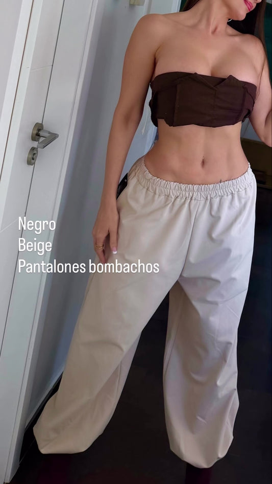 Pantalón bombacho beige